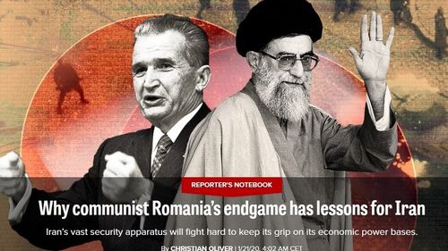 Prăbușirea ayatolahului Khamenei, similară cu căderea lui Ceaușescu. O paralelă surprinzătoare între Gărzile Revoluționare din Iran și Securitatea comunistă făcută de Politico în  2020