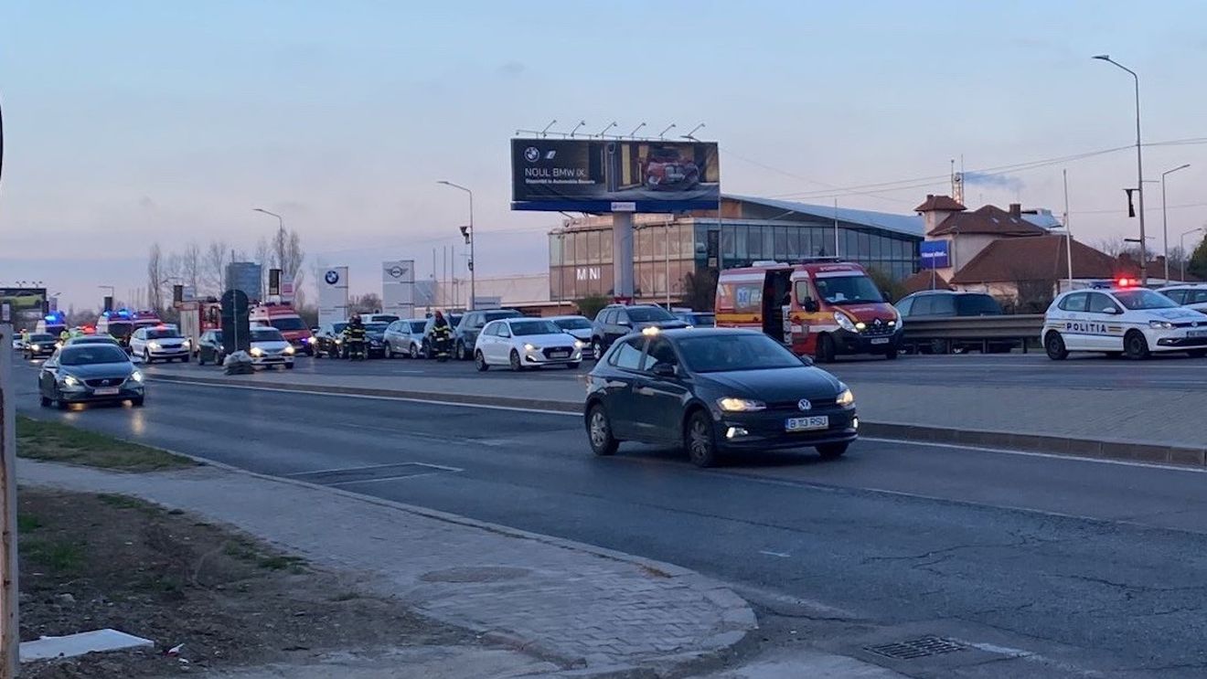 Accident în lanț în zona Băneasa / 7 autoturisme sunt implicate