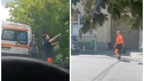 O angajată a Ambulanței Bihor, filmată când culegea flori de soc cu pacientul în salvare / Un ambulanțier, surprins la cumpărături / ”A oprit să ia ceva de mâncare pentru pacientul din mașină”
