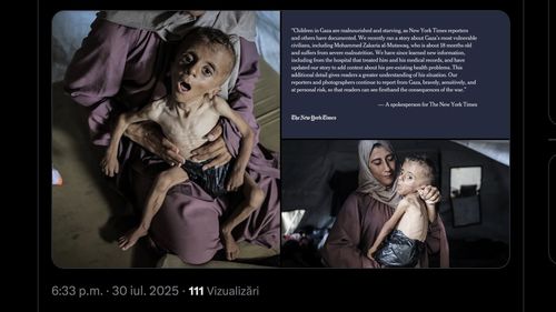 The New-York Times, acuzat de „minciună” după publicarea unei imagini prin care denunţă foametea în Fâşia Gaza