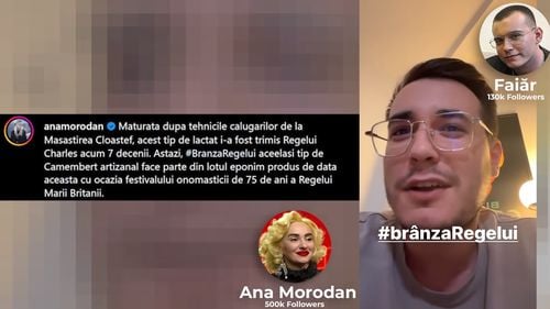 VIDEO Cum susține un tânăr că i-a păcălit pe Ana Morodan și Oana Roman să promoveze ”Brânza Regelui”, un produs care nu există în realitate