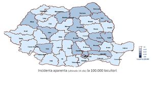 Grafice INSP: Caraș Severin, singurul județ fără niciun caz de coronavirus în ultimele două săptămâni / Suceava, în continuare în topul noilor infectări