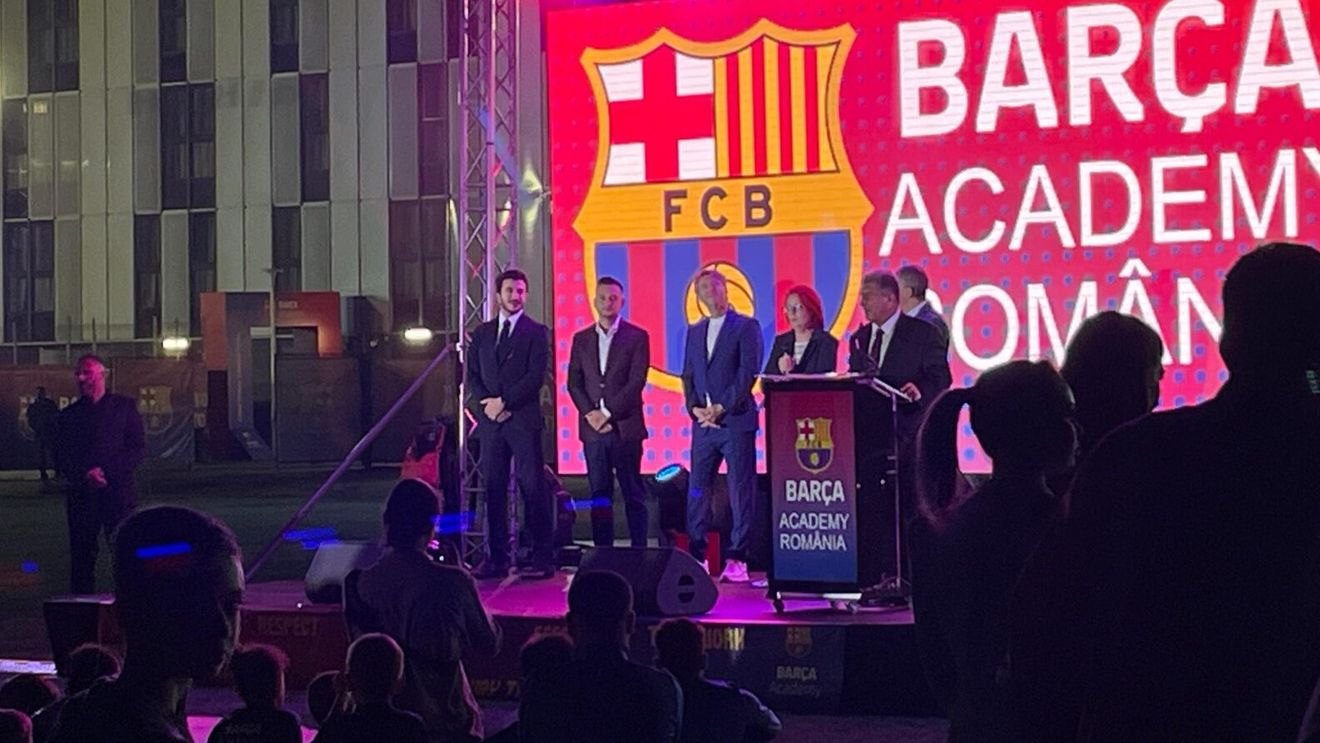 VIDEO&FOTO Președintele Barcelonei, Joan Laporta, prezent în București cu ocazia inaugurării Barca Academy România