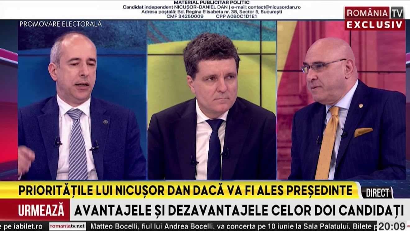 Nicușor Dan, prezent în platoul România TV, care l-a susținut în primul tur pe Victor Ponta / Candidatul independent a vorbit despre situația economică din țară: ”Am fost în situația asta la primărie. Am rezolvat, iar azi băncile ne dau dublu față de cât cerem”