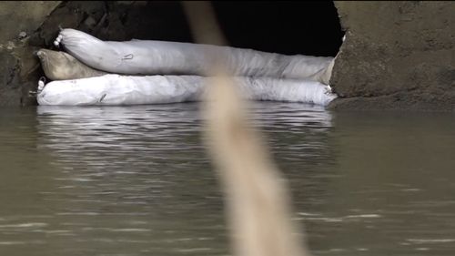 Sursa poluării cu hidrocarburi de pe râul Someşul Mic, un TIR care a staţionat în zona Sălii Polivalente din Cluj Napoca/ Specialiştii au suplimentat  materialul absorbant şi utilizează şi spill sorb, absorbant natural şi biodegradabil