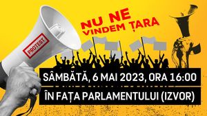 Protestul AUR anunțat pentru data de 6 Mai, organizat sub lozinca anti-occidentală a anilor 90 utilizată de regimul Iliescu împotriva privatizărilor: Nu ne vindem țara