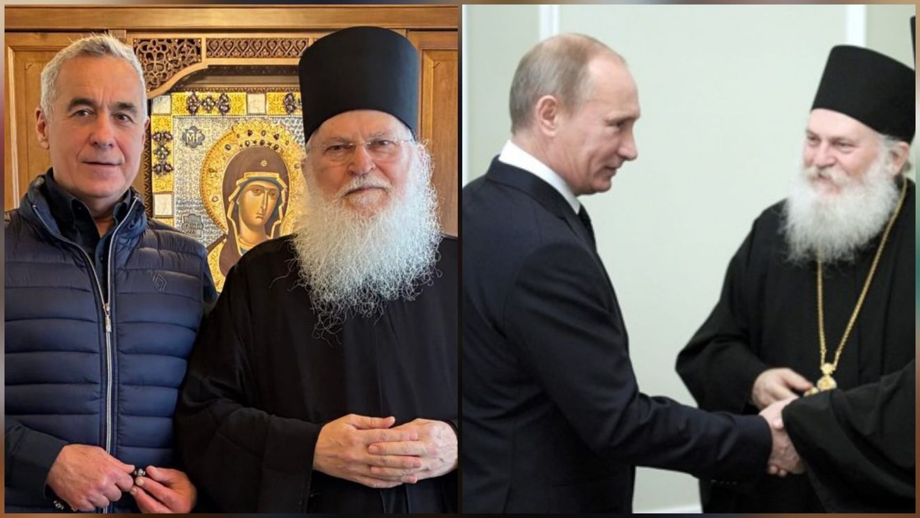 Pelerinaj în timpul moțiunii. Călin Georgescu se roagă la muntele Athos. Și nu cu oricine, ci cu prietenul lui Putin, starețul Efrem de la Mânăstirea Vatopedi