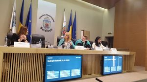 FOTO Firea și consilierii generali PSD au venit la ședința CGMB cu măști și halate: „Ne protejăm de virușii guvernamentali”