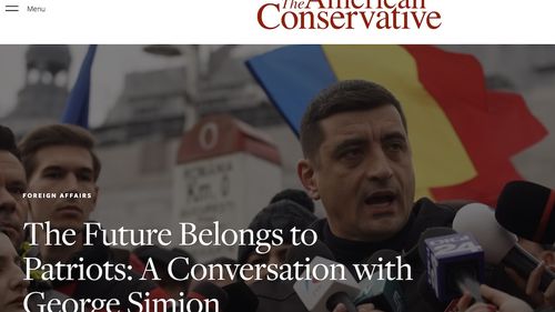 Interviu al lui Simion în ”The American Conservative”:  ”Mi-a plăcut foarte mult o frază folosită de președintele Trump: "Drill, baby, drill"”  / Despre Călin Georgescu: ”A fost cel mai votat român, așa că are dreptul să își asume orice rol dorește„