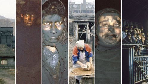 Imagini rare din Copșa Mică, cel mai poluat oraș din Europa / Un cuplu din Norvegia organizează o expoziție cu fotografii din anii 90 / Speranţa de viaţă era aici mai mică cu 10 ani decât media pe ţară