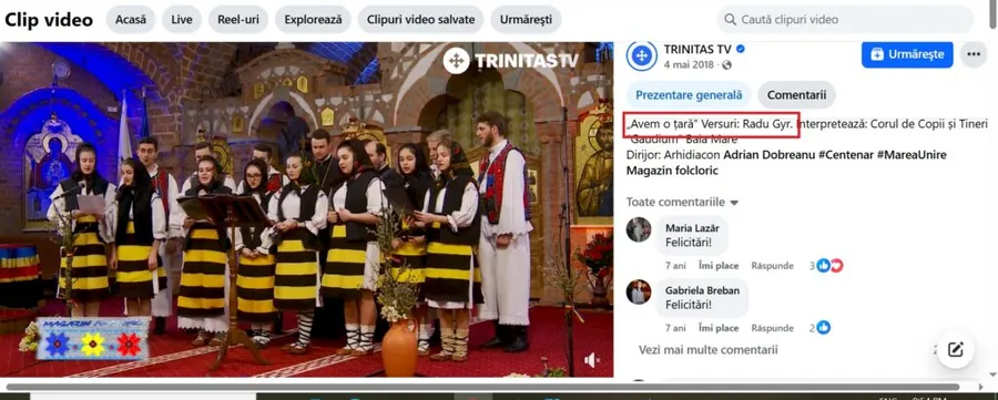 Trinitas TV Avem o tara Radu Gyr