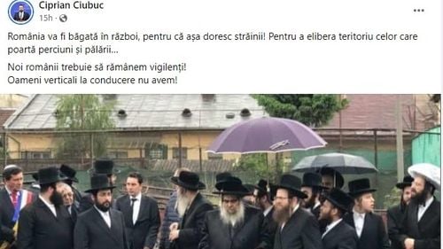 Derapaj antisemit al deputatului ex-AUR Ciprian Ciubuc