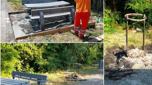 Bănci și mese distruse, coșuri de gunoi incendiate. Drumuri și Poduri Timișoara susține că repară degeaba popasurile de pe drumurile naționale