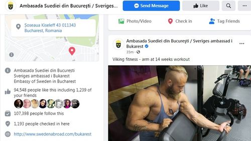 Doza zilnică de râs: Ambasada Suediei, postare cu un culturist în replică la meme-urile cu mușchii președintelui Iohannis