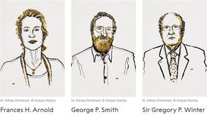 Premiul Nobel pentru Chimie 2018 a fost acordat cercetătorilor Frances H. Arnold, George P. Smith şi Gregory P. Winter