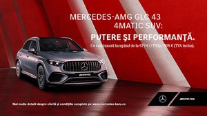 Atât de AMG! Alătură-te unei noi generații de neoprit și intră în cea mai rapidă familie din lume, cu Mercedes-AMG GLC 43 4MATIC SUV. Rată lunară începând de la 808 EUR (TVA inclus). Află mai multe (P)