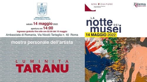 Ambasada României în Italia participă în premieră la Noaptea Muzeelor cu o expoziție a artistei Luminița Țăranu