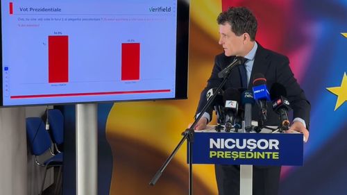 Nicușor Dan a anunțat rezultatele unui sondaj Verifield: 54,8% pentru George Simion, 45,2% pentru Nicușor Dan / „Există două posibilități: fie ca o parte să treacă la mine, fie ca cei nehotărâți să vină la vot”
