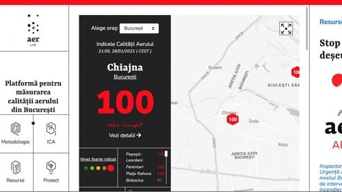 Aerlive: Valori ridicate privind poluarea aerului, înregistrate miercuri seara în zonele periferice ale Bucureștiului