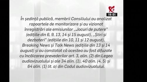 BREAKING Cum a arătat emisia Realitatea TV în cele 10 minute cât a fost suspendată de CNA. ”10 minute de doliu pentru libertate”