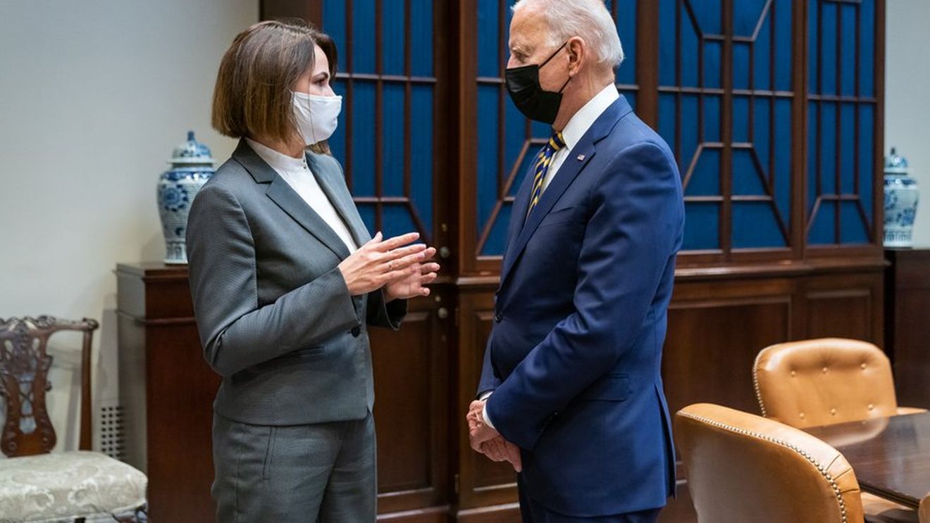 Joe Biden a primit-o pe Svetlana Tihanovskaia la Casa Albă