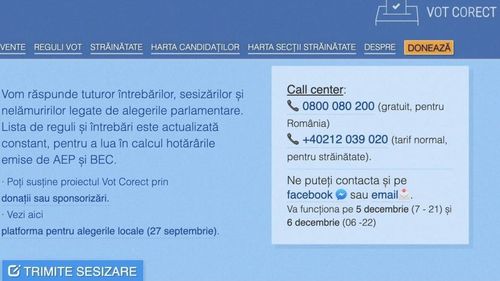 Expert Forum: Call center pentru asistenţă electorală. Platforma www.votcorect.ro pentru sesizarea neregulilor