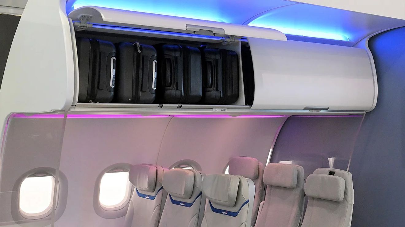 FOTO Airbus propune un nou tip de compartimente pentru bagaje în avion, care ar putea revoluționa experiența călătorilor / Ce reprezintă „Airspace L Bins” și cum ar putea reduce din stresul cu valizele