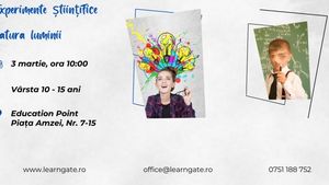 Atelier de experimente științifice pentru copii: “Natura luminii”, duminică, 3 martie