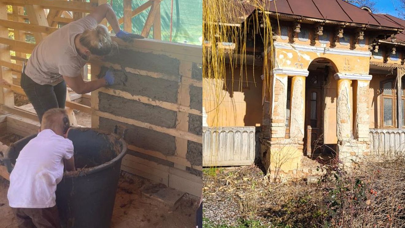 VIDEO Muncă la clacă în satele românești din Muntenia, ca în urmă cu 100 de ani, pentru a reconstrui, cu pământ și paie, o casă veche strămutată de la 50 km distanță, din satul Remuș, Giurgiu, în orașul Măgurele/ Casa va deveni muzeu