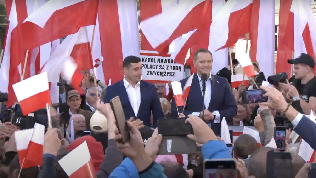 VIDEO Simion se află în Polonia, la mitingul candidatului naționalist la președinție, Karol Nawrocki / Antena3 anunță că Simion a refuzat să participe la dezbaterea programată în această seară