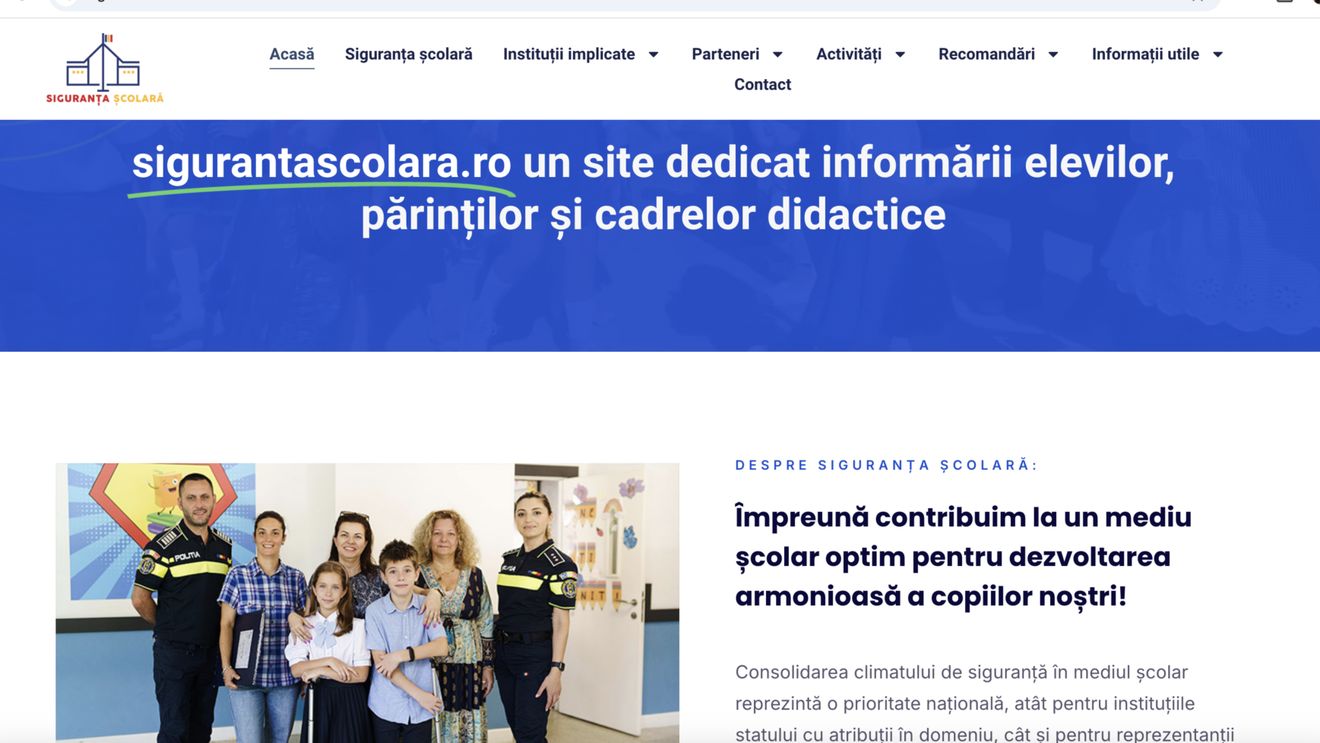 Inspectoratul General al Poliției Române, campanie pentru creşterea gradului de siguranţă în mediul şcolar / Sigurantascolara.ro prezintă informaţii şi recomandări ale instituţiilor responsabile pentru crearea unui climat de siguranţă şcolară optim