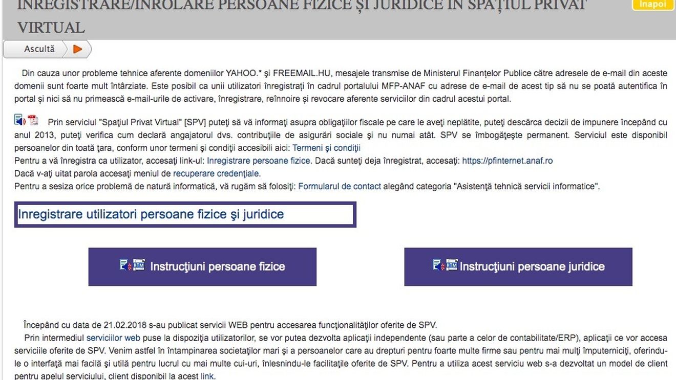 Premieră la ANAF: Identificare vizuală online pentru serviciul „Spațiul Privat Virtual”