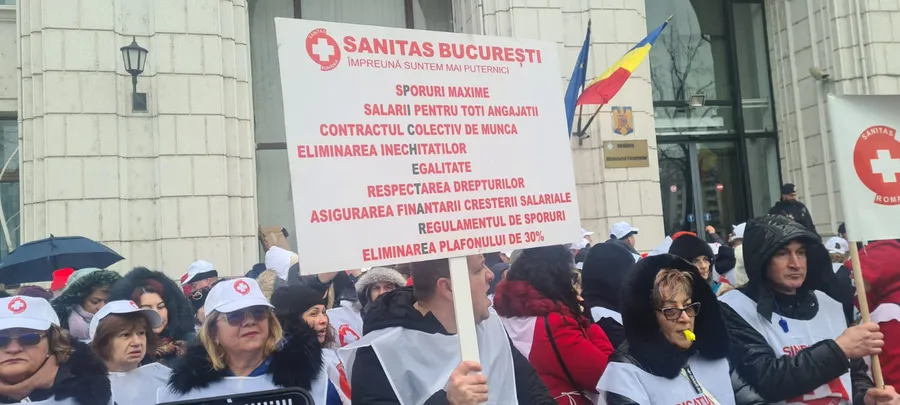 Protest sanitas la Ministerul de Finante