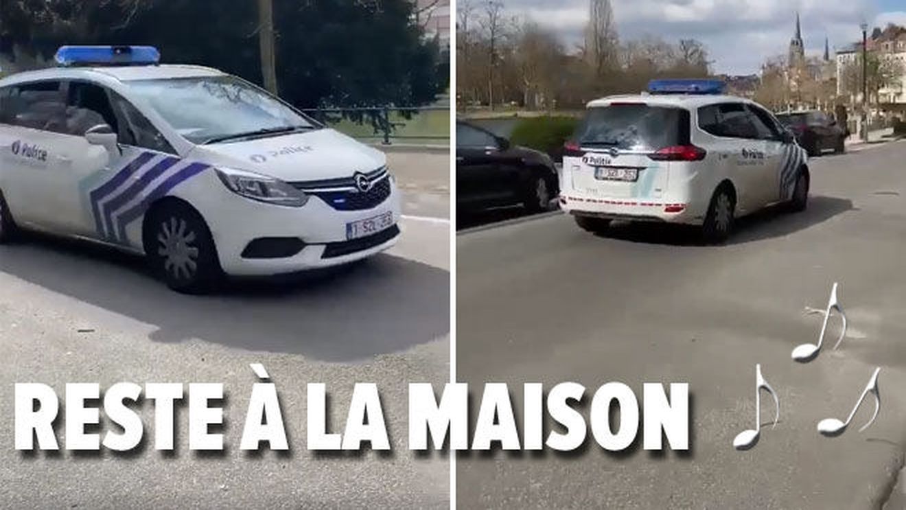VIDEO Varianta belgiană a lui Gil Dobrică. Poliția din Bruxelles patrulează pe străzi difuzând o melodie celebră, puțin adaptată: ”Stai acasă” în loc de ”Vino acasă”