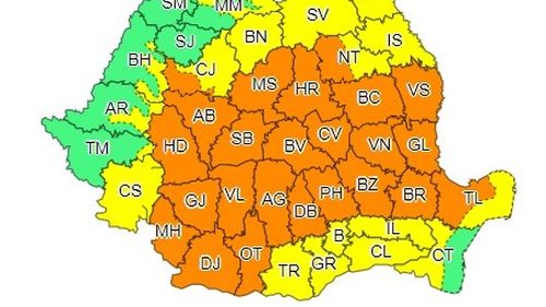 Cod Portocaliu de instabilitate atmosferică și vijelii puternice duminică în Transilvania, Moldova și sudul României