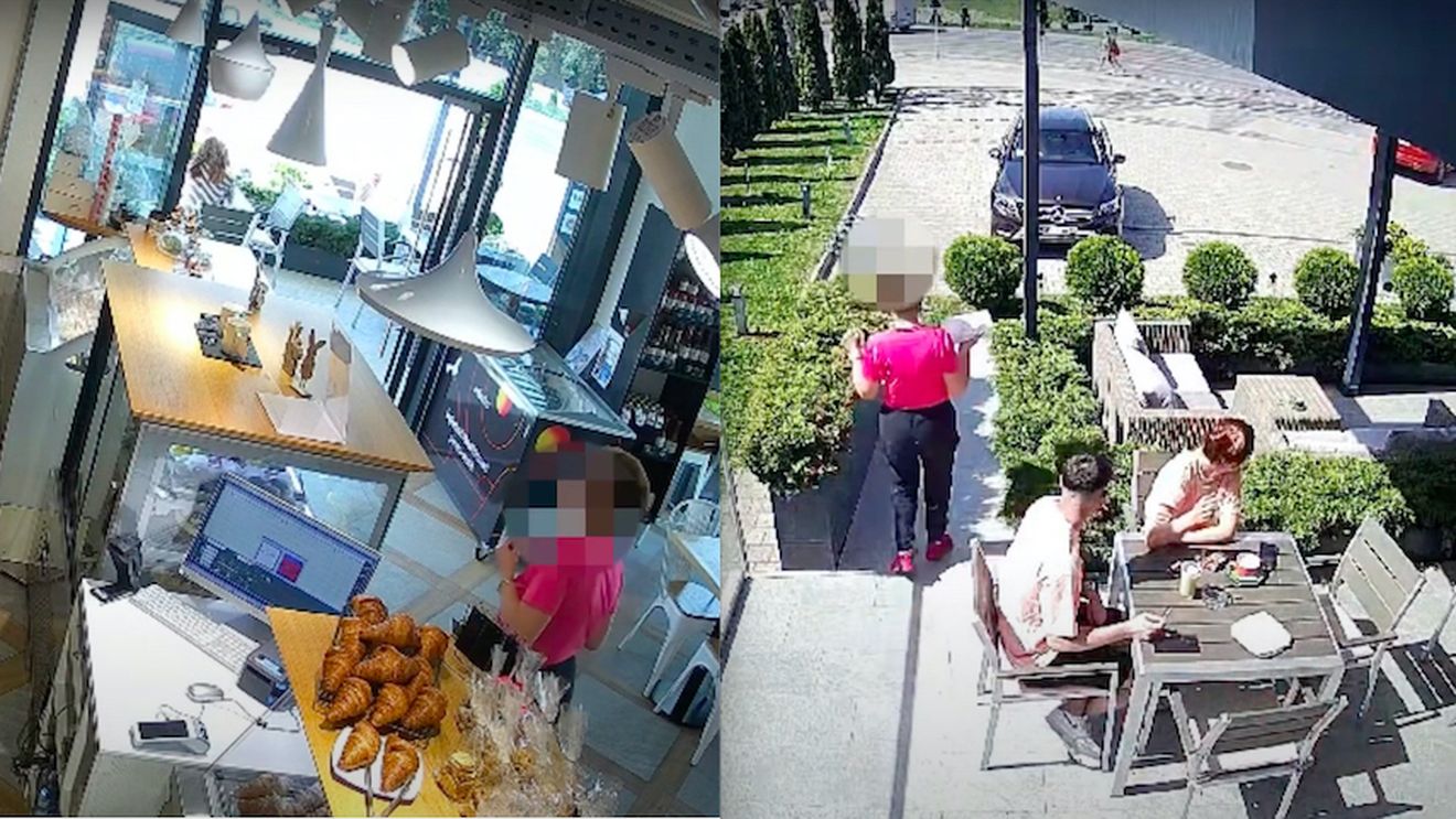 VIDEO Clientă cu mașină de zeci de mii de euro, filmată în timp ce fură pușculița cu 20 de lei a angajaților unei cofetării din Sibiu / ”Aceste furturi au adus un strop de amărăciune în experiența noastră comunitară”