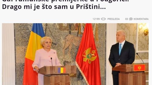 Presa din Serbia și Muntenegru taxează gafa premierului Dăncilă: ”O greșeală nemaivăzută”