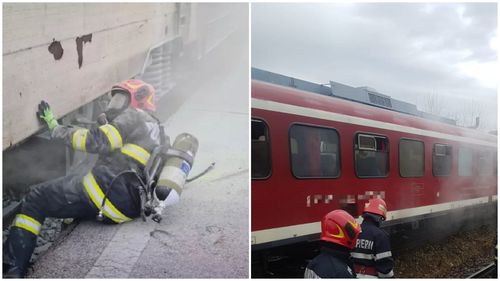 Un vagon de tren a luat foc în comuna Văcărești / Toți cei 37 de pasageri s-au autoevacuat în siguranță