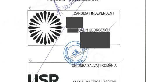 FOTO Cum arată buletinul de vot pentru turul doi la alegerile prezidențiale