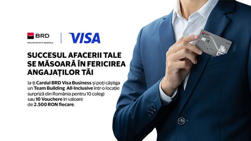 Când vine vorba de fericirea angajaților tăi, e și aia o afacere. Folosește cardul BRD Visa Business și premiază-i! (P)