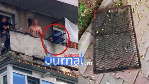 Patru tineri care petreceau pe balconul unui apartament aflat la etajul opt al unui bloc din Focşani au scăpat grătarul / Luneta unei maşini a fost distrusă, fiind deschisă o anchetă