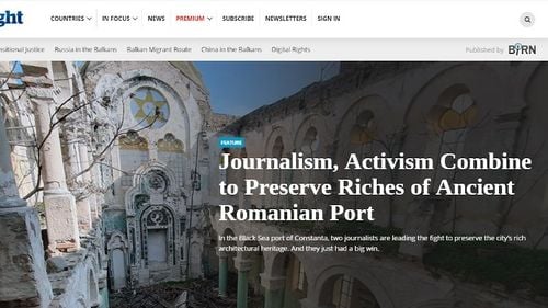 Campaniile Info Sud-Est de salvare a patrimoniului din Constanța, prezentate de Balkan Insight: ”Jurnalism combinat cu activism pentru a conserva patrimoniul de la Marea Neagră”