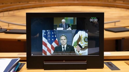 Antony Blinken, secretarul de stat al SUA, participă prin videoconferință la reuniunea șefilor diplomațiilor din Uniunea Europeană, de la Bruxelles