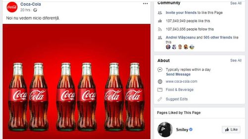 Coca-Cola, mesaj anti-referendumul pentru familie: ”Noi nu vedem nici o diferență”