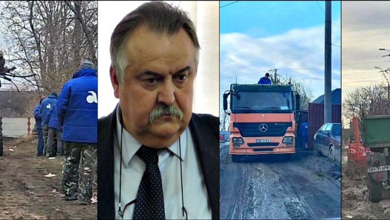 Angajați și utilaje ale companiei de utilități din Brăila, surprinși când muncesc pe proprietatea directorului companiei. Cum explică acesta