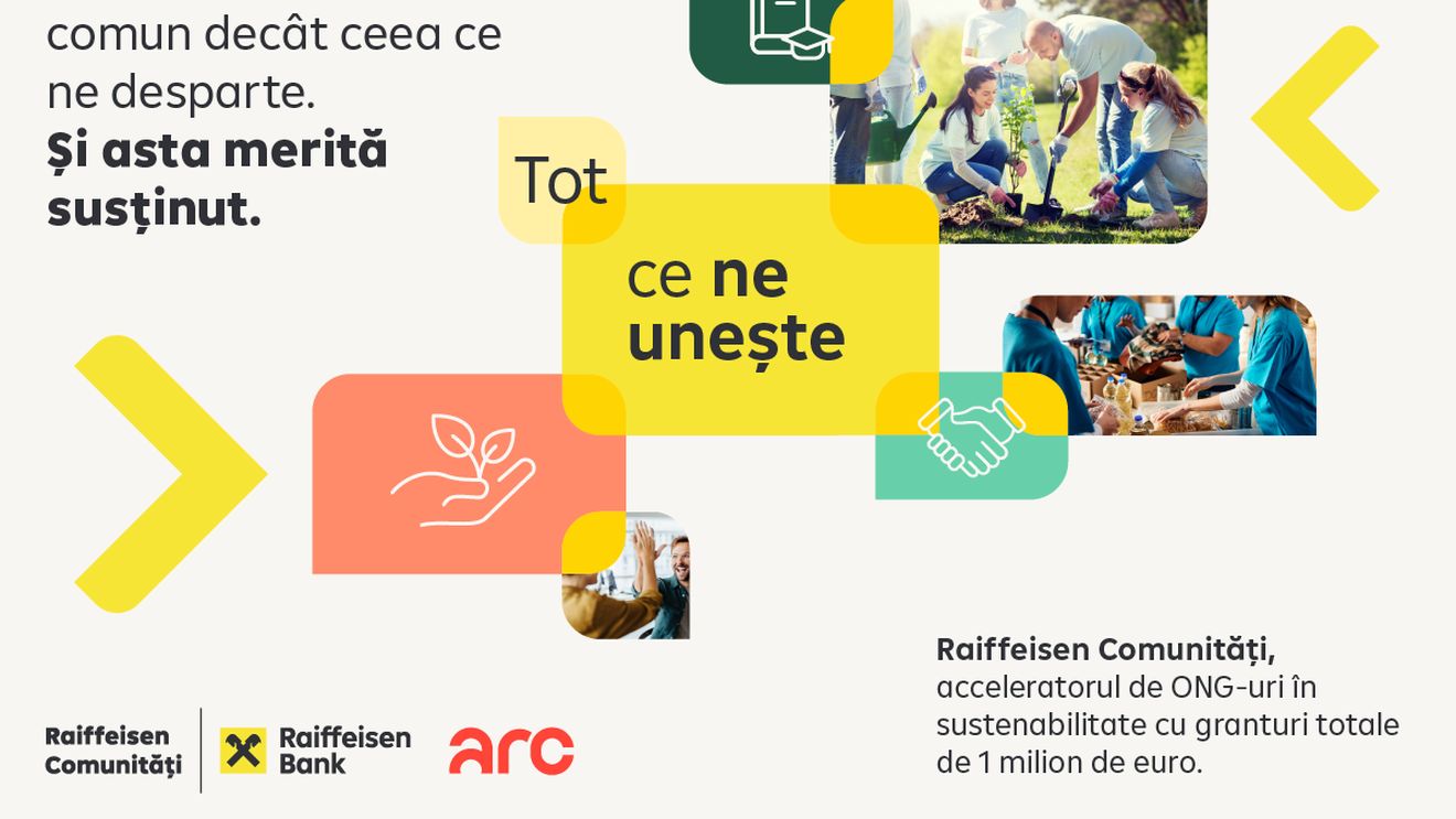 Raiffeisen Comunități, acceleratorul de ONGuri în sustenabilitate cu granturi totale de 1 milion de euro