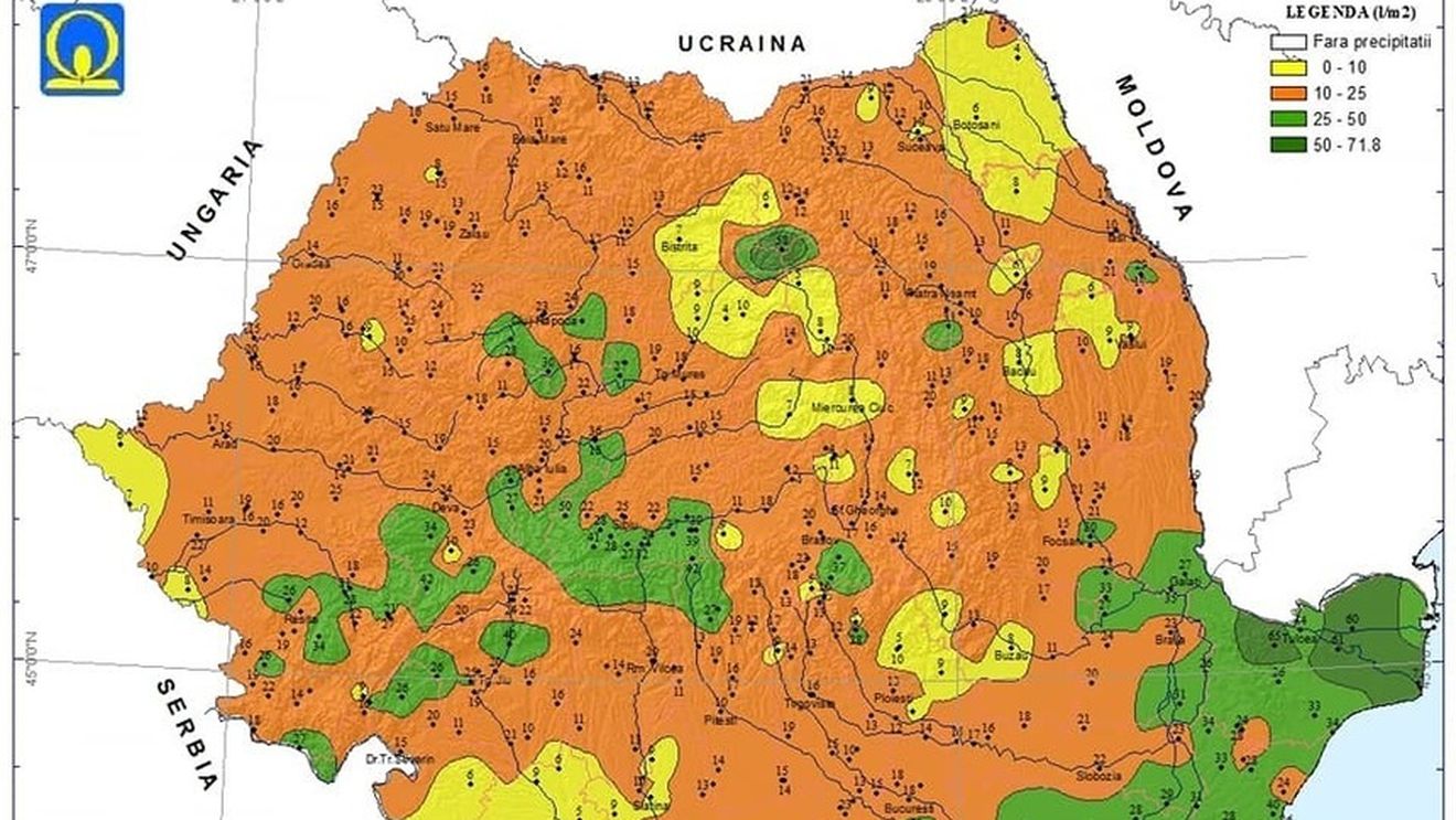 Administraţia Naţională de Meteorologie: În noiembrie, cantitatea medie de precipitaţii a fost de doar 40% din norma acestei luni, noiembrie 2020 fiind a cincea cea mai secetoasă lună din 1961 încoace/ Toamna 2020, pe locul III - cea mai călduroasă