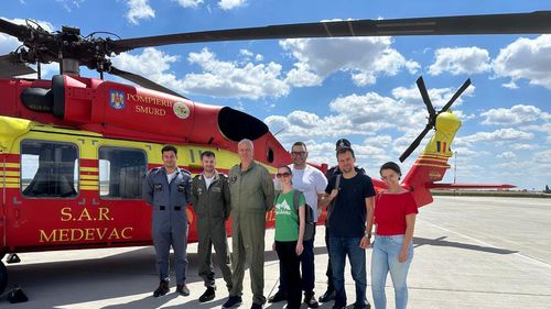 Un elicopter Black Hawk, folosit pentru salvarea unei vieți într-o misiune de transplant de organe