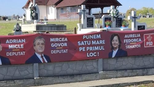 Un deputat PNL din Satu Mare acuză PSD că și-a lipit materiale electorale pe gardul cimitirului