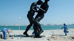 Qatarul va expune din nou în public statuia care reprezintă lovitura aplicată de Zidane lui Materazzi în finala CM din 2006 / Statuia va fi montată într-un muzeu al sportului
